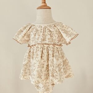 Baby girl Neutral Fall Cotton Muslin dress
